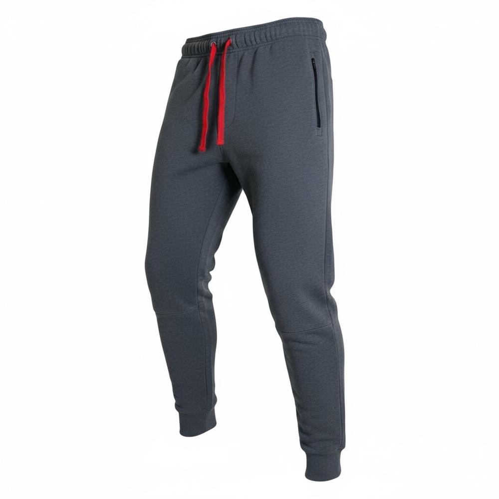 🏋️ Reebok Men’s Gray Jogger Pants | Red Drawstring | Size M